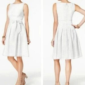 Tommy Hilfiger Illusion Stripes Dress L  Event Party Shower Ivy Sleeveless Grad